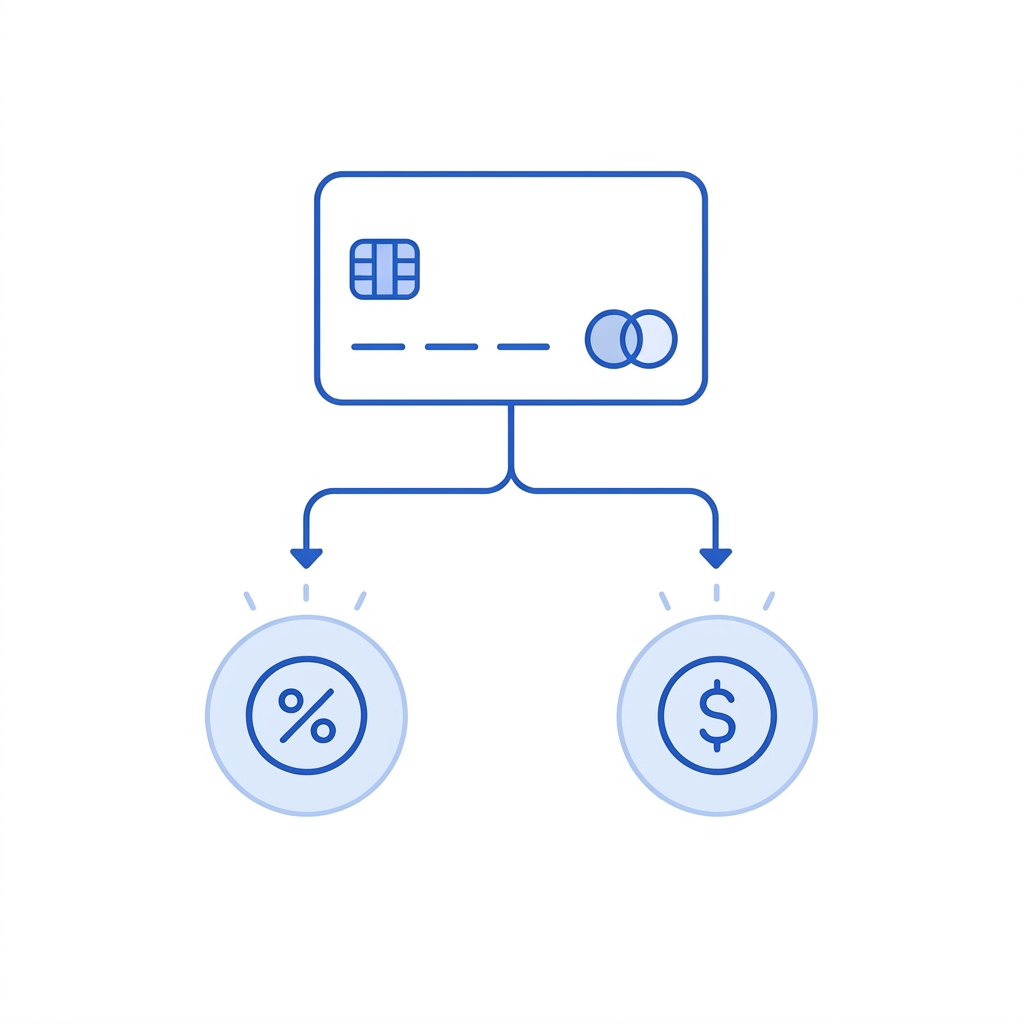 Diagram showing a payment card with high cost and slow settlement